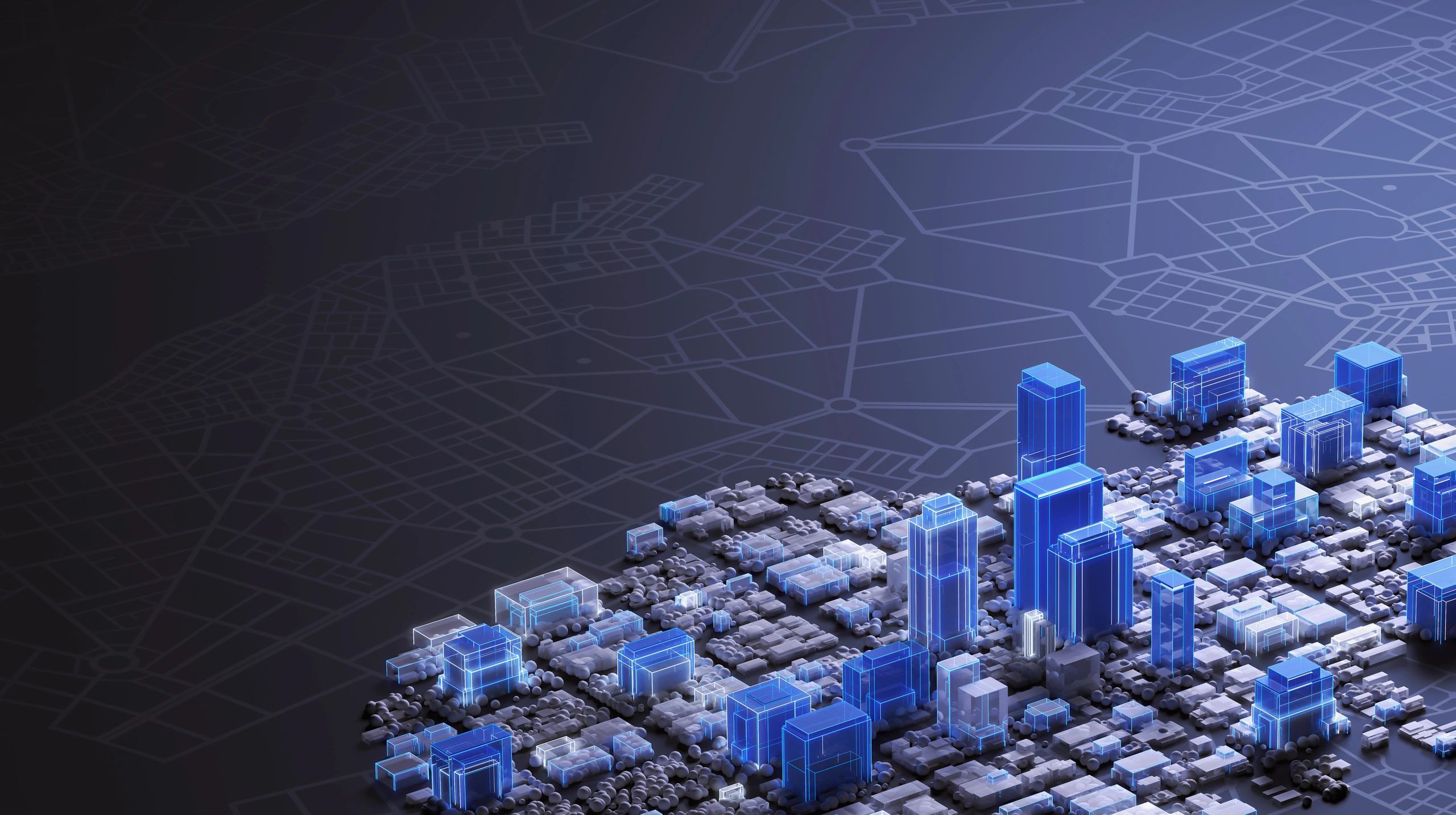 Abstract smart building model with connected systems visualization