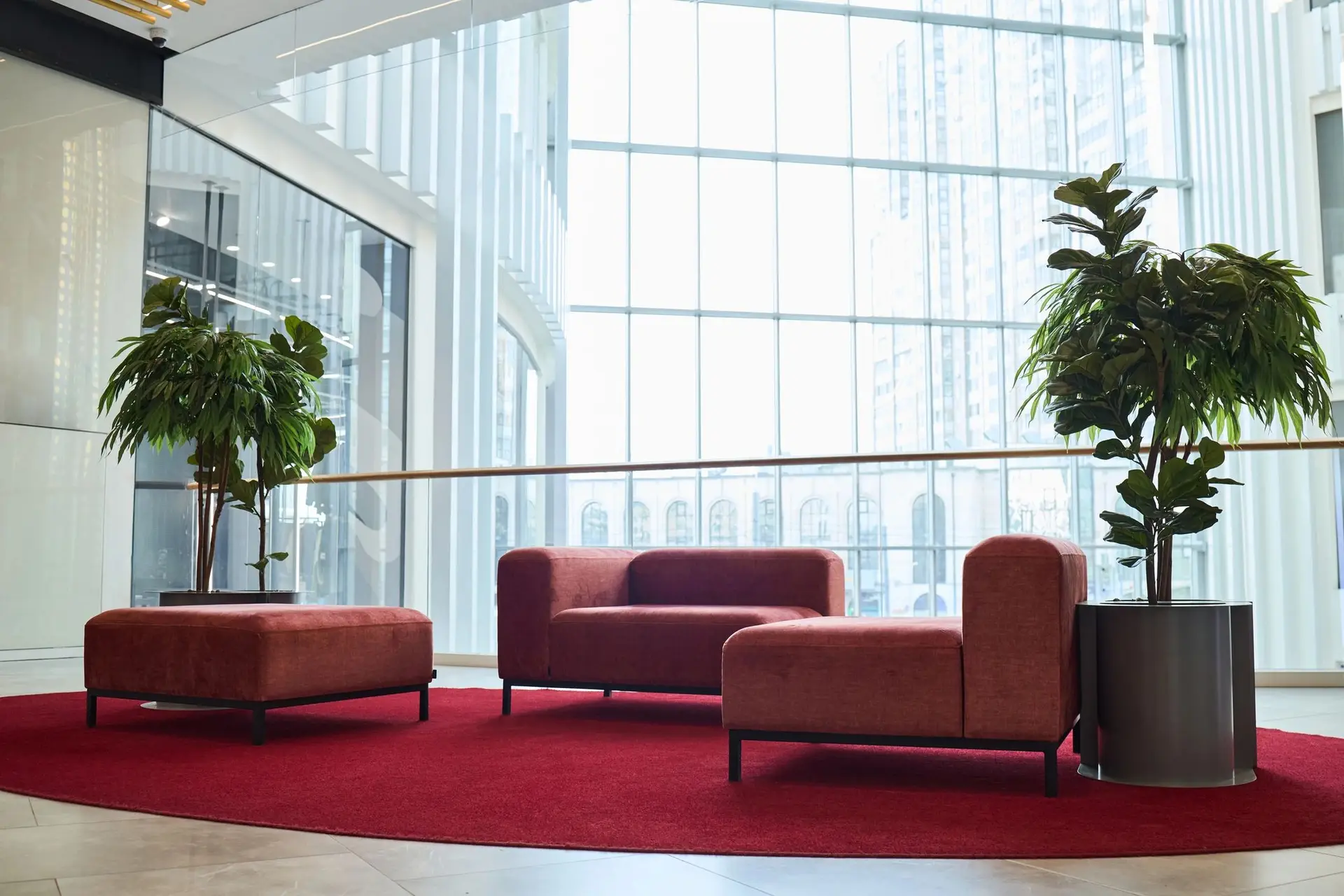 Modern healthcare waiting area and reception lounge